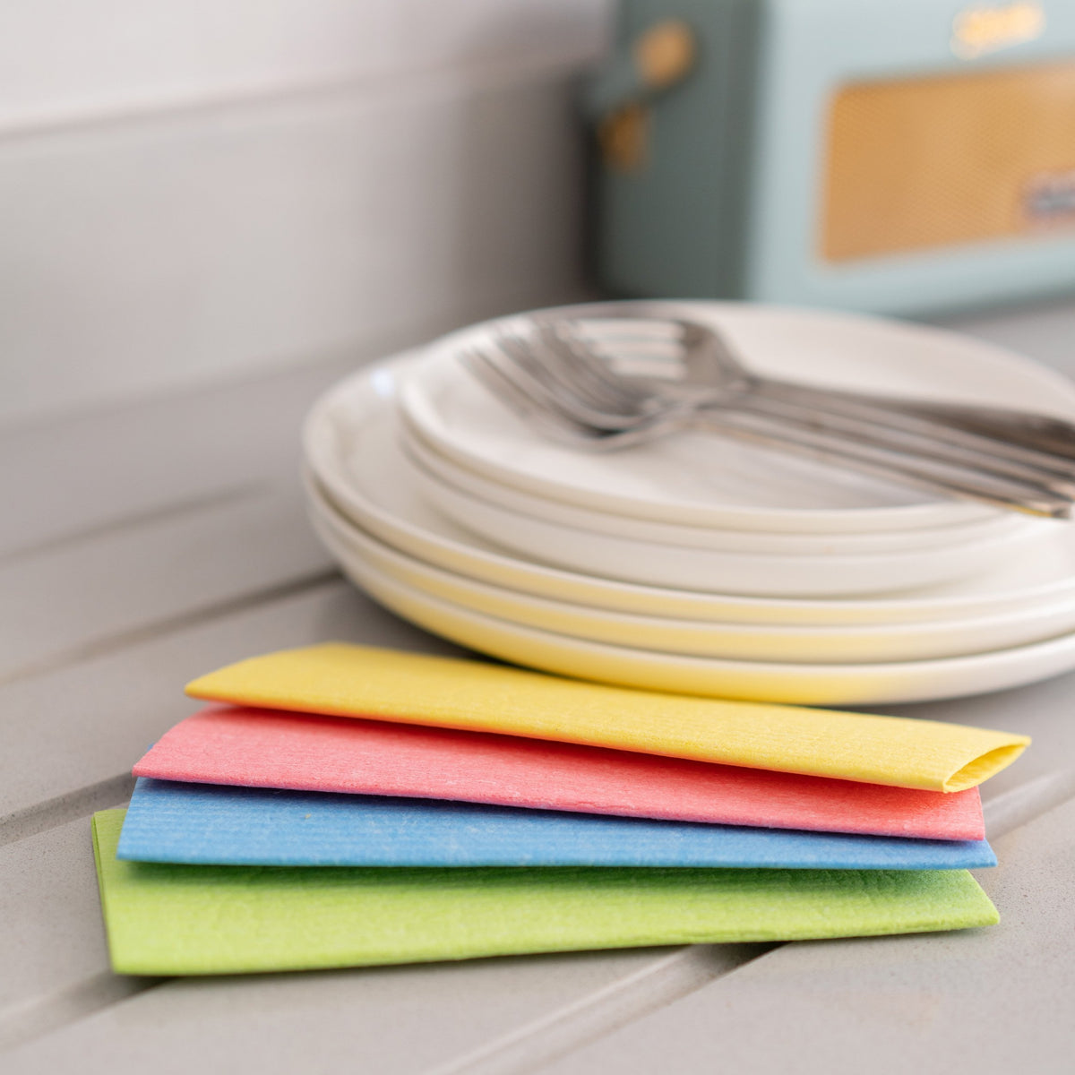 Compostable Sponge Cleaning Cloths - Rainbow | Cleaning Cloths - The Naughty Shrew