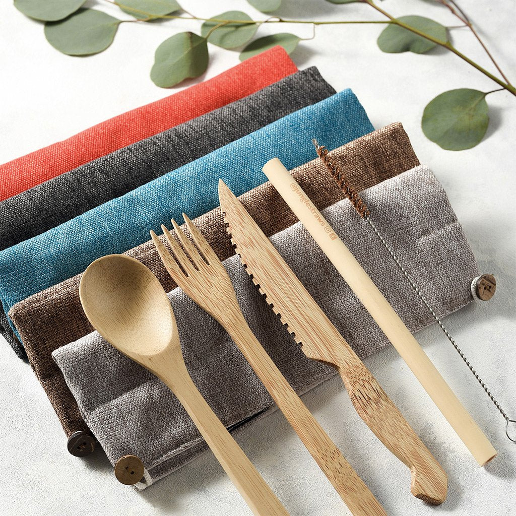 Bamboo Cutlery Set in Marine | Cutlery Set - The Naughty Shrew