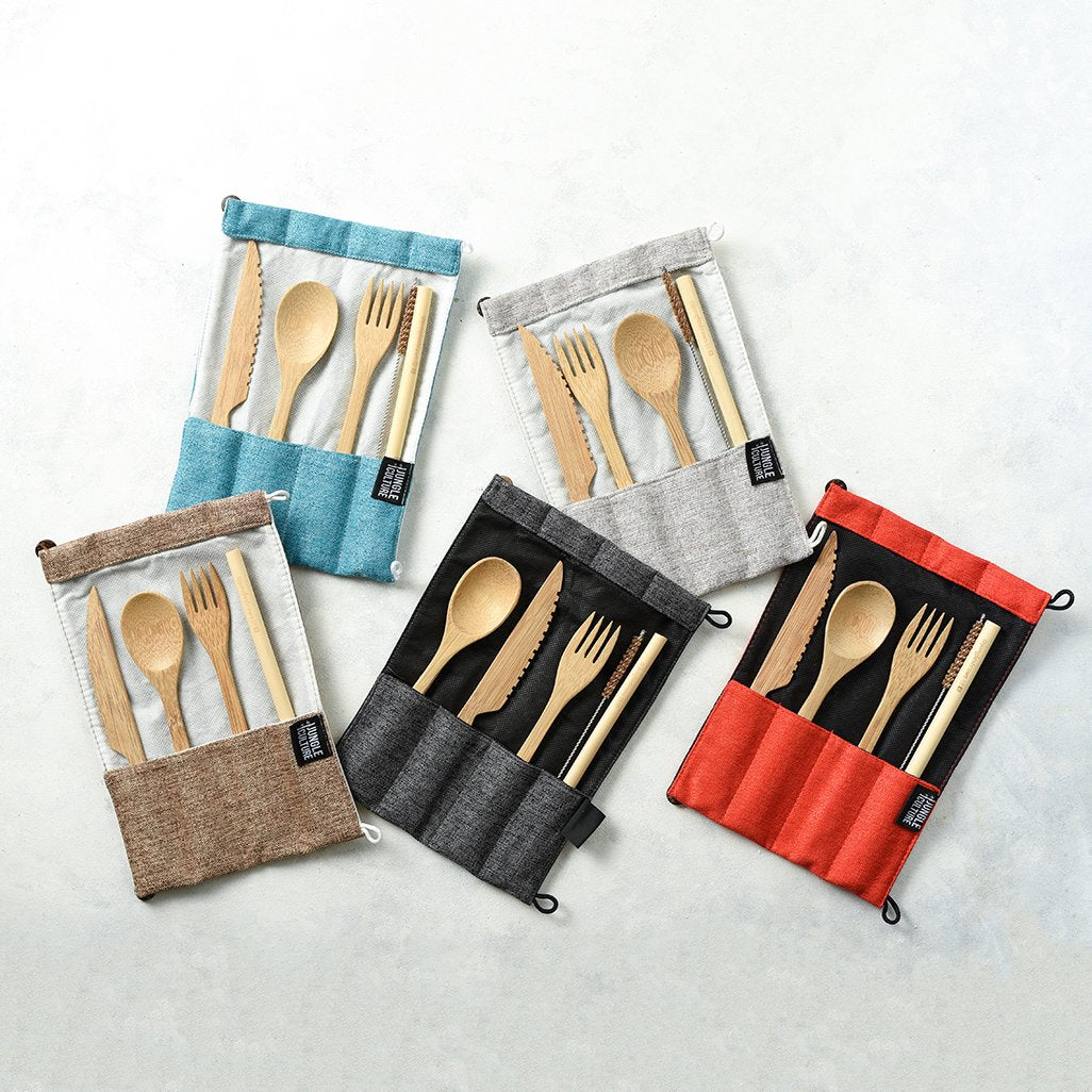 Bamboo Cutlery Set in Marine | Cutlery Set - The Naughty Shrew