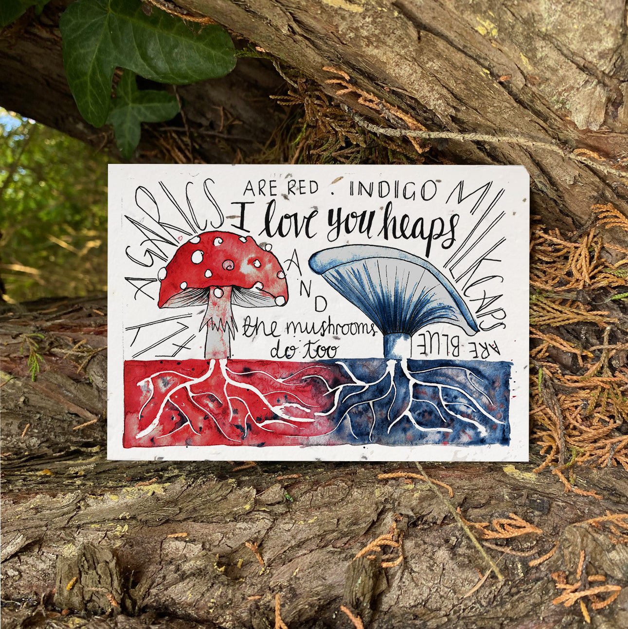 Mushroom Love - Plantable Wildflower Card | Greetings Card - The Naughty Shrew