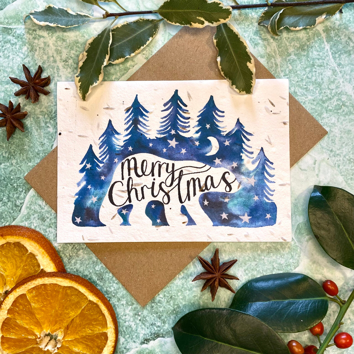 Polar Bear Christmas - Plantable Wildflower Christmas Card | Greetings Card - The Naughty Shrew