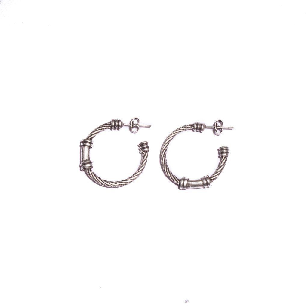 Textured wire-look hoop earrings | Earrings - The Naughty Shrew