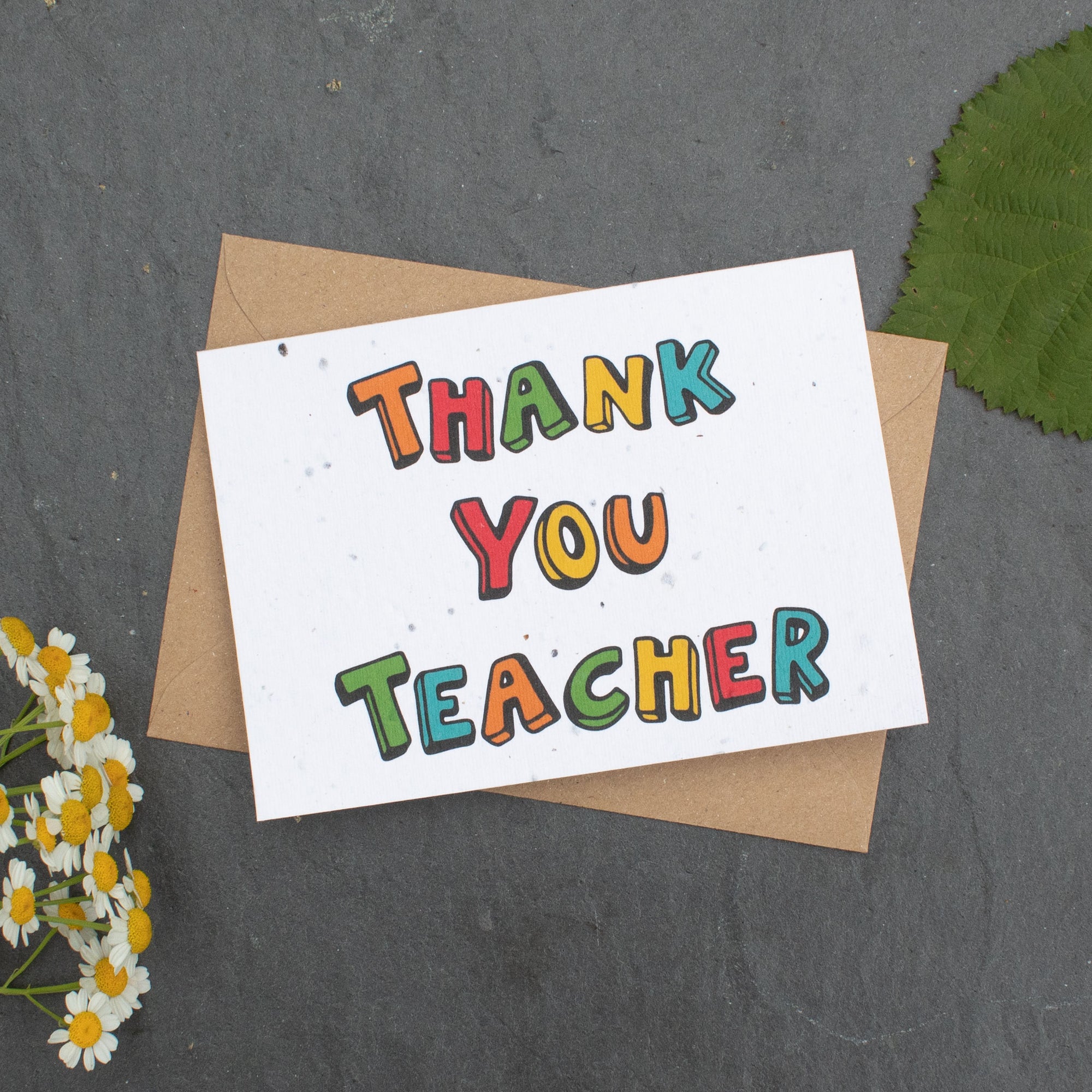 Plantable Card - Thank You Teacher | Greetings Card - The Naughty Shrew