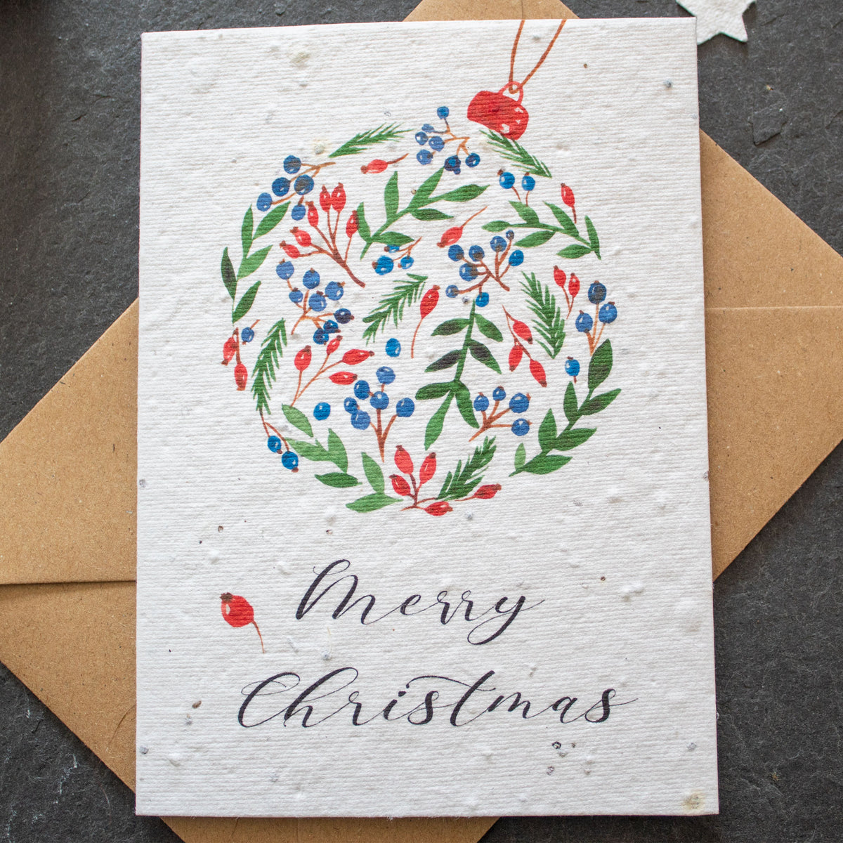 Plantable Christmas Card - Greenery Bauble | Greetings Card - The Naughty Shrew
