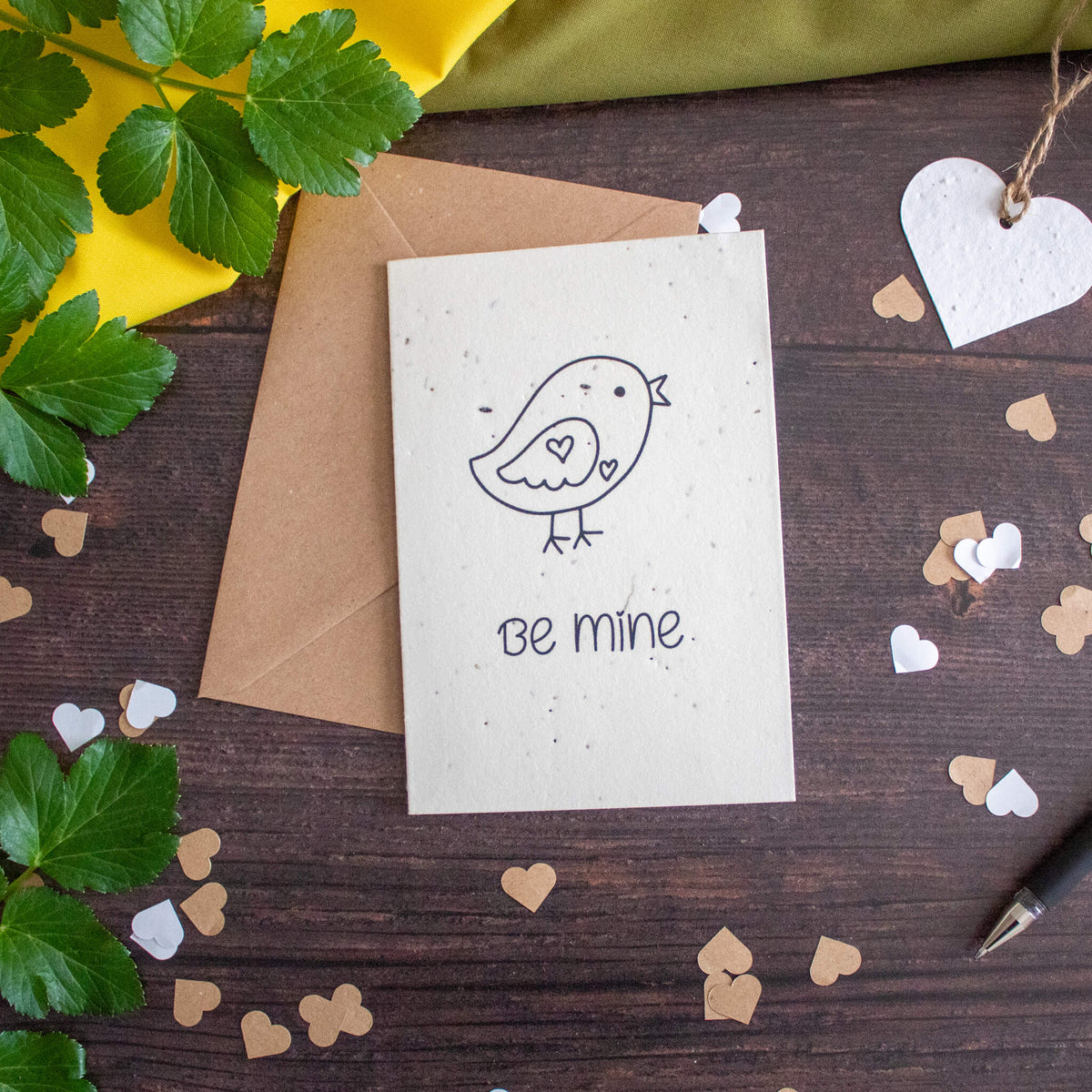 Plantable Valentine&#39;s Day Card - &#39;Be Mine&#39; Doodle Bird | Greetings Card - The Naughty Shrew