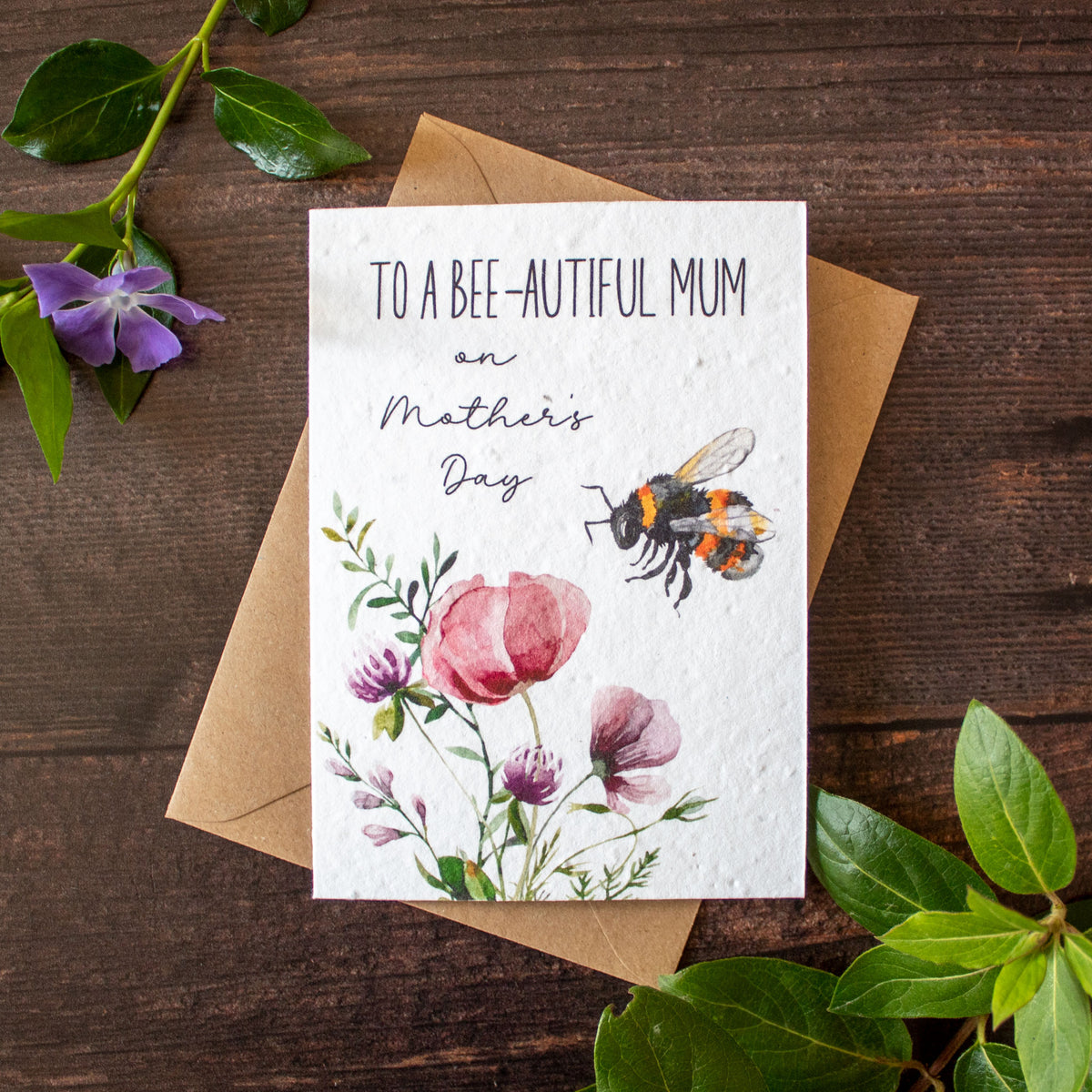 Plantable Mother&#39;s Day Card - Bee-autiful Mum