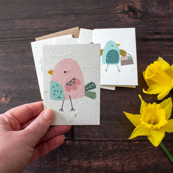 Mini Plantable Easter Notelets - Birds & Baskets - Set of 6 - The ...