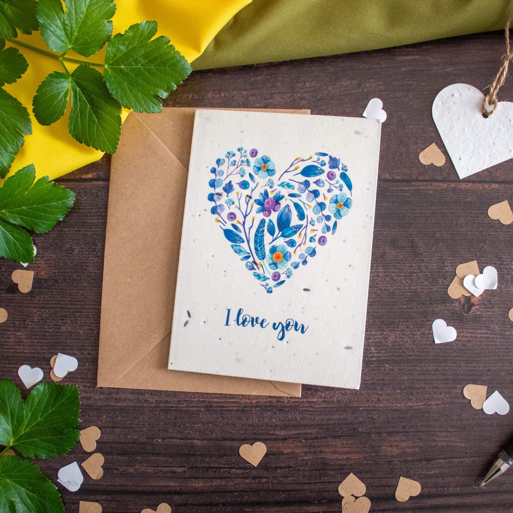 Plantable Valentine's Day Card - Blue Heart | Greetings Card - The Naughty Shrew