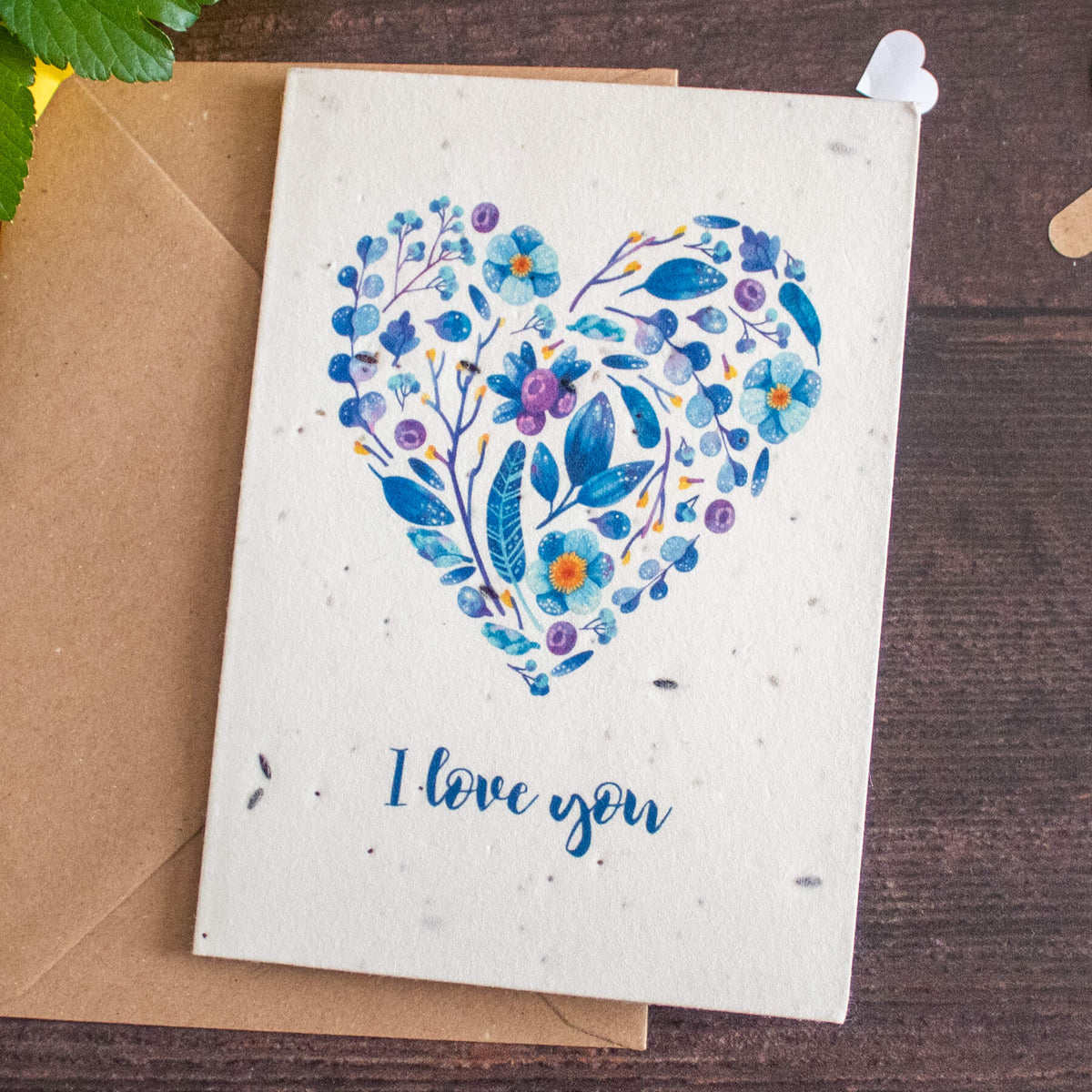 Plantable Valentine&#39;s Day Card - Blue Heart | Greetings Card - The Naughty Shrew