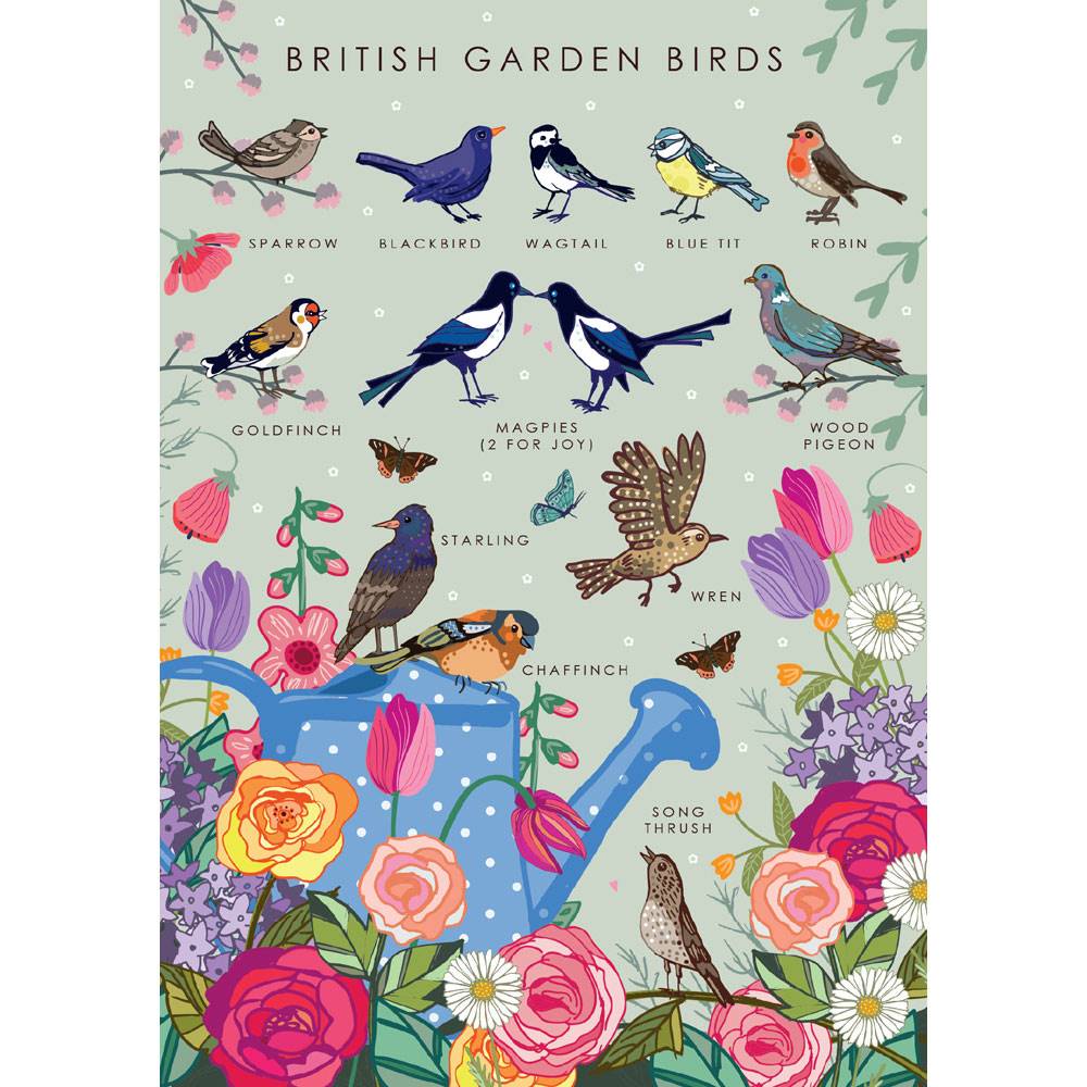 Greetings Card - British Garden Birds | Greetings Card - The Naughty Shrew