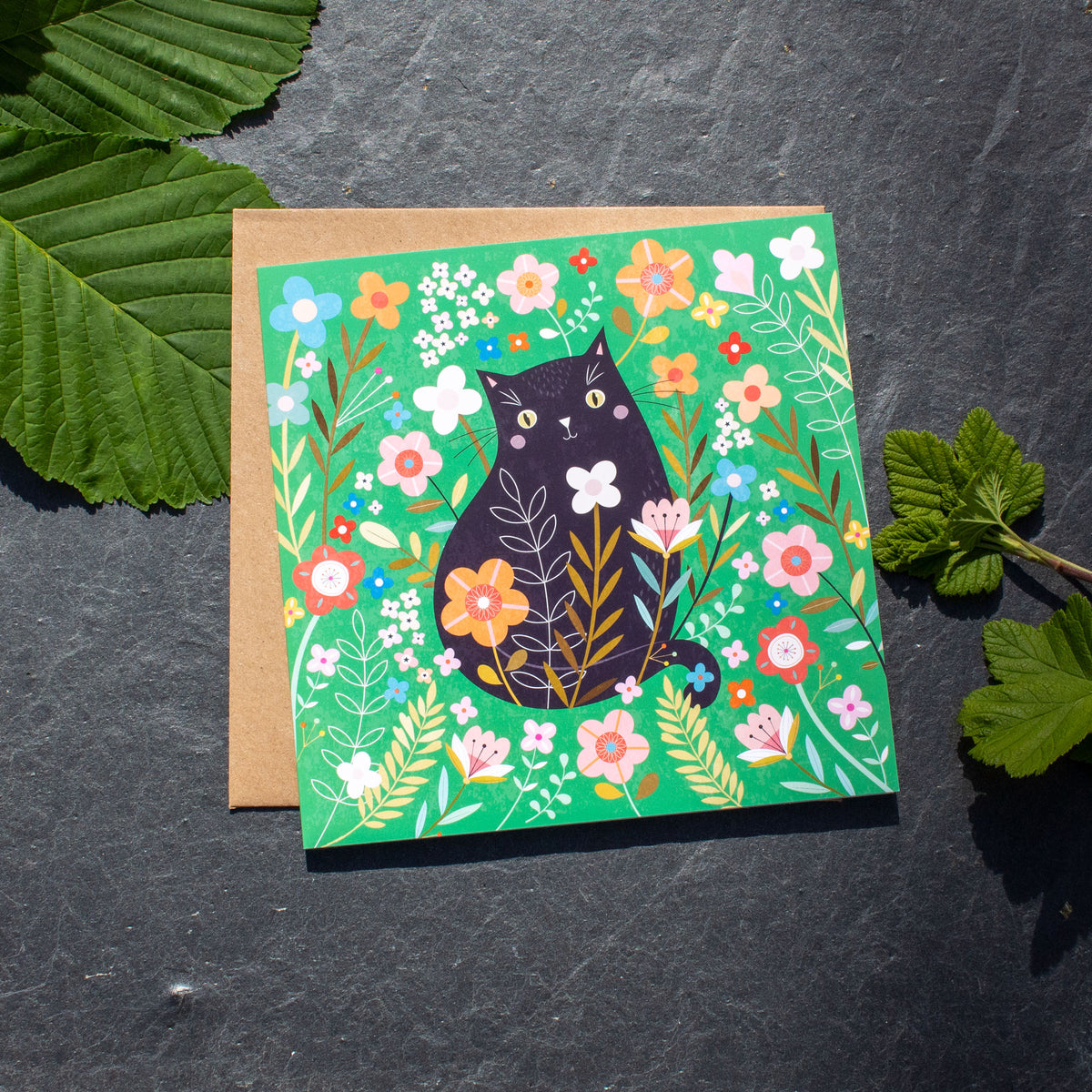 Greetings Card - Lucky Black Cat