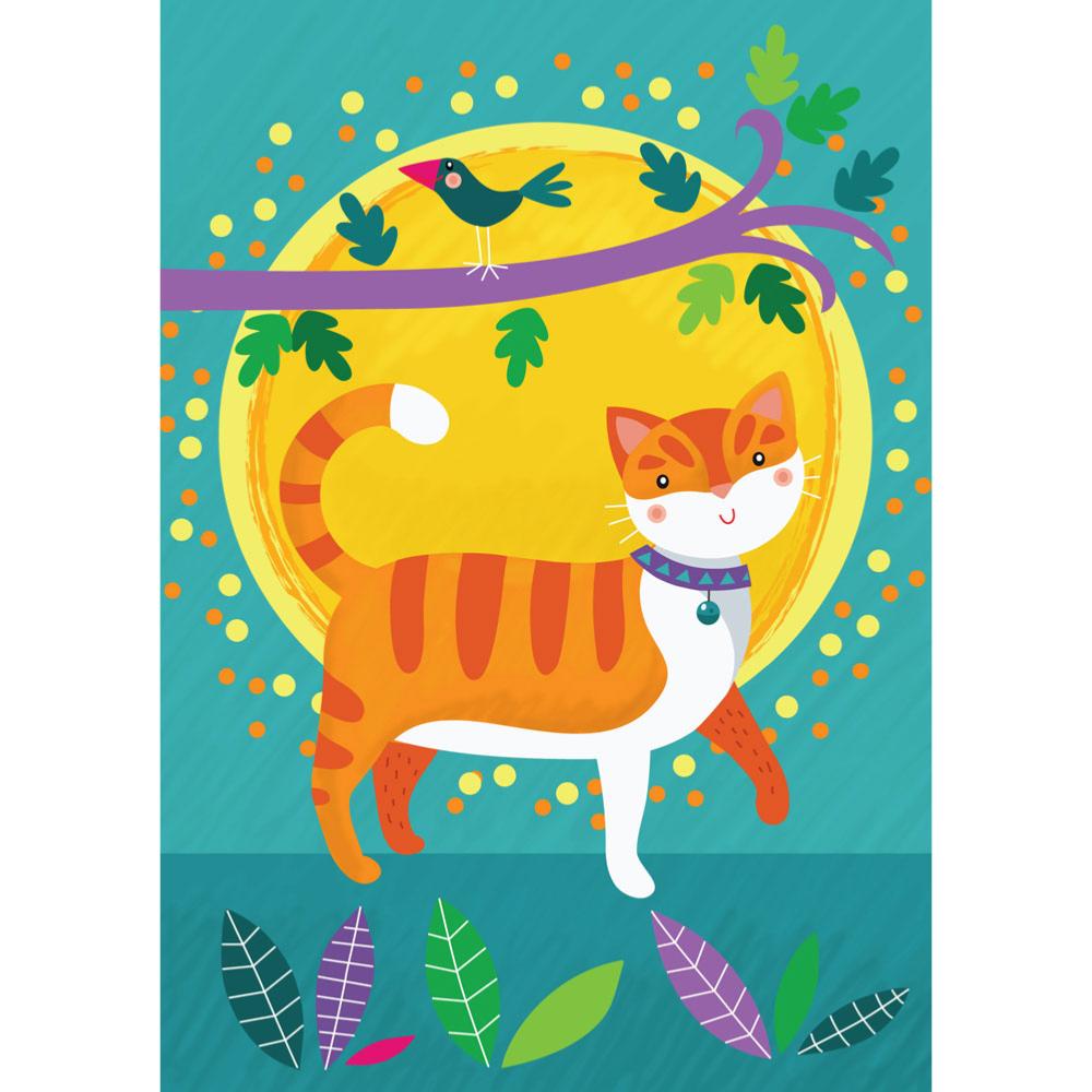 Greetings Card - Colourful Cat