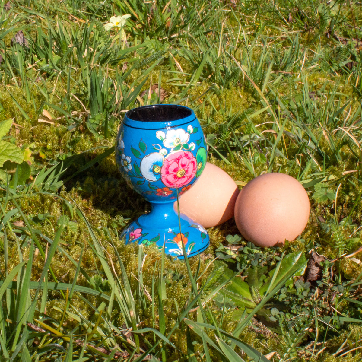Hand Painted Decorative Egg Cup - Blue | Egg Cup - The Naughty Shrew