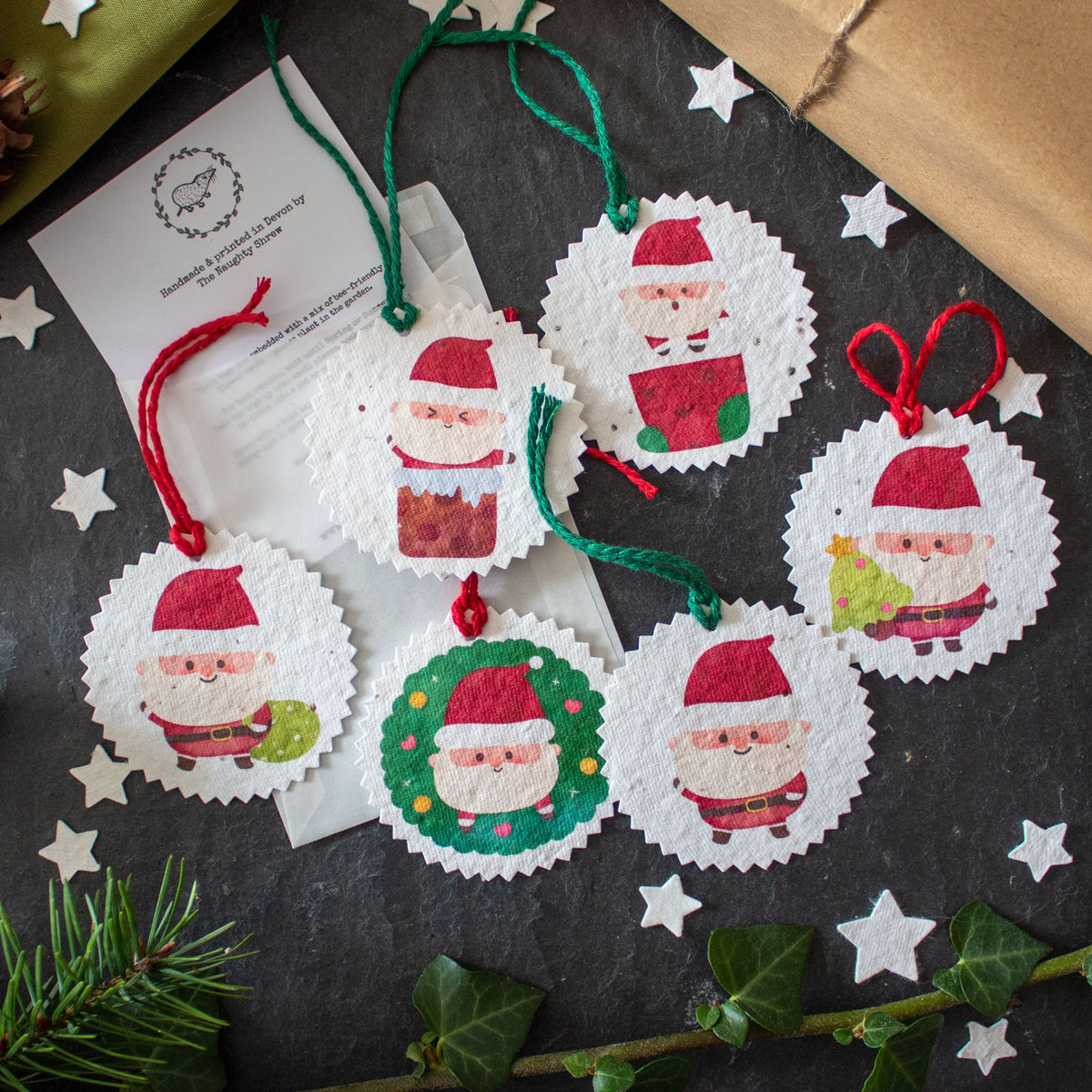 Plantable Gift Tags - Father Christmas - Set Of 6 | Gift Tag - The Naughty Shrew