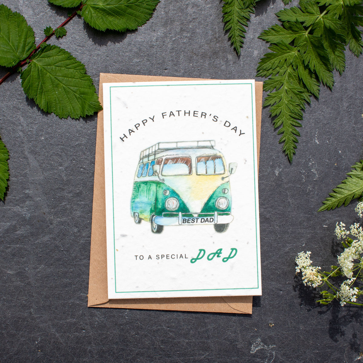 Plantable Father&#39;s Day Card - Camper Van | Greetings Card - The Naughty Shrew