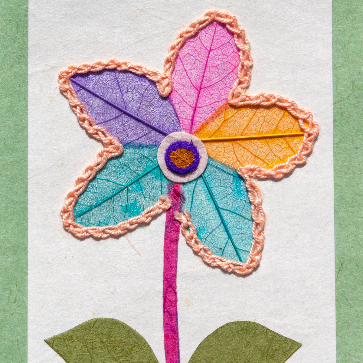 Handmade Greetings Card - Colourful Flower