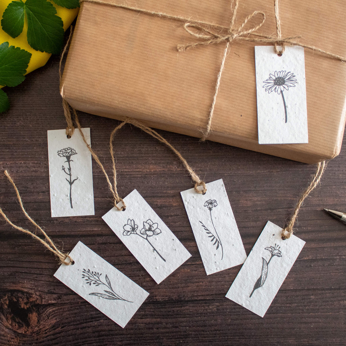 Plantable Gift Tag - Flower Design - Set Of 6 | Gift Tag - The Naughty Shrew