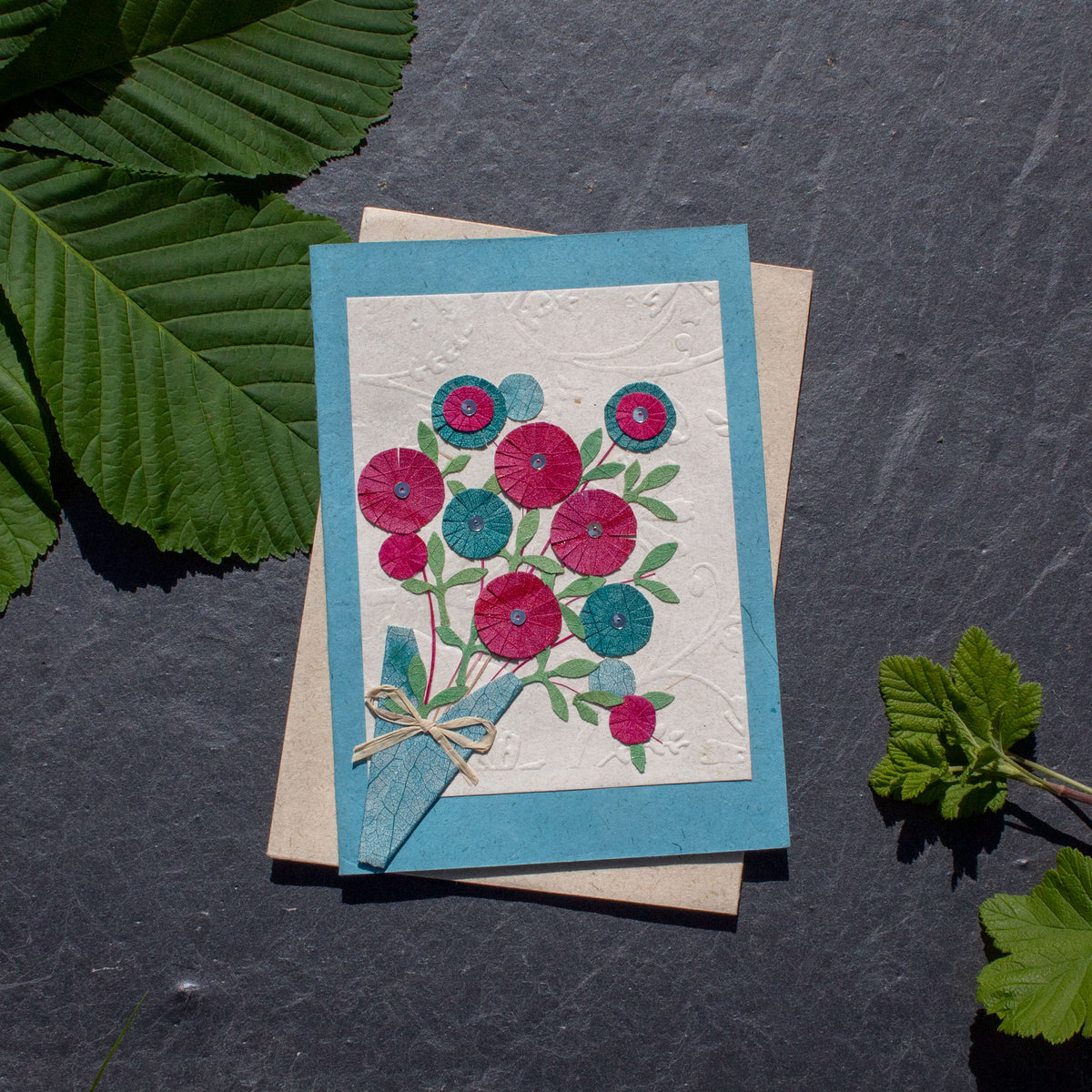 Handmade Greetings Card - Bunch Of Flowers