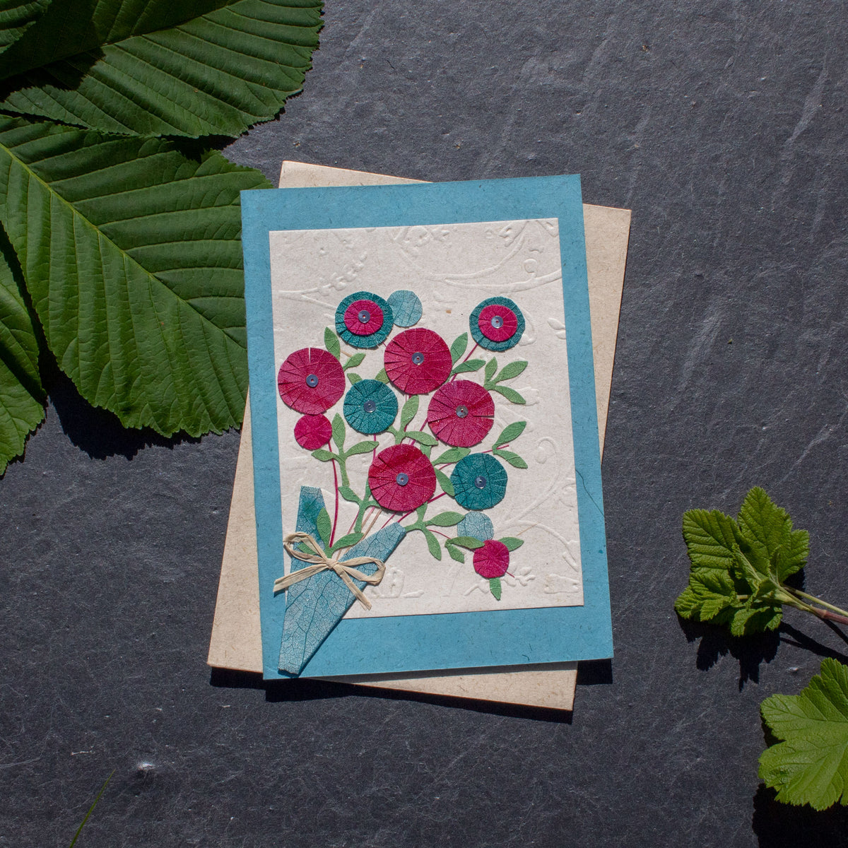 Handmade Greetings Card - Bunch Of Flowers