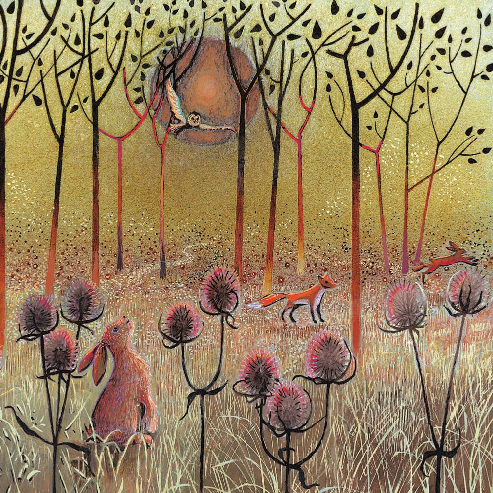 Greetings Card - The Owl, The Hare And The Fox