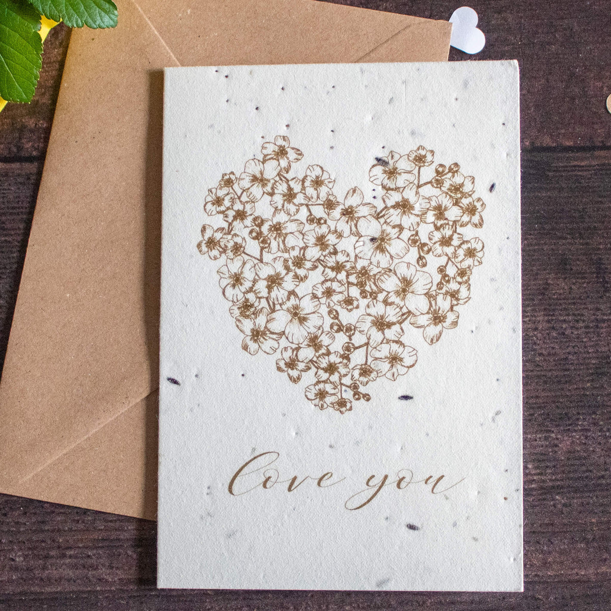 Plantable Valentine&#39;s Day Card - Gold Heart | Greetings Card - The Naughty Shrew