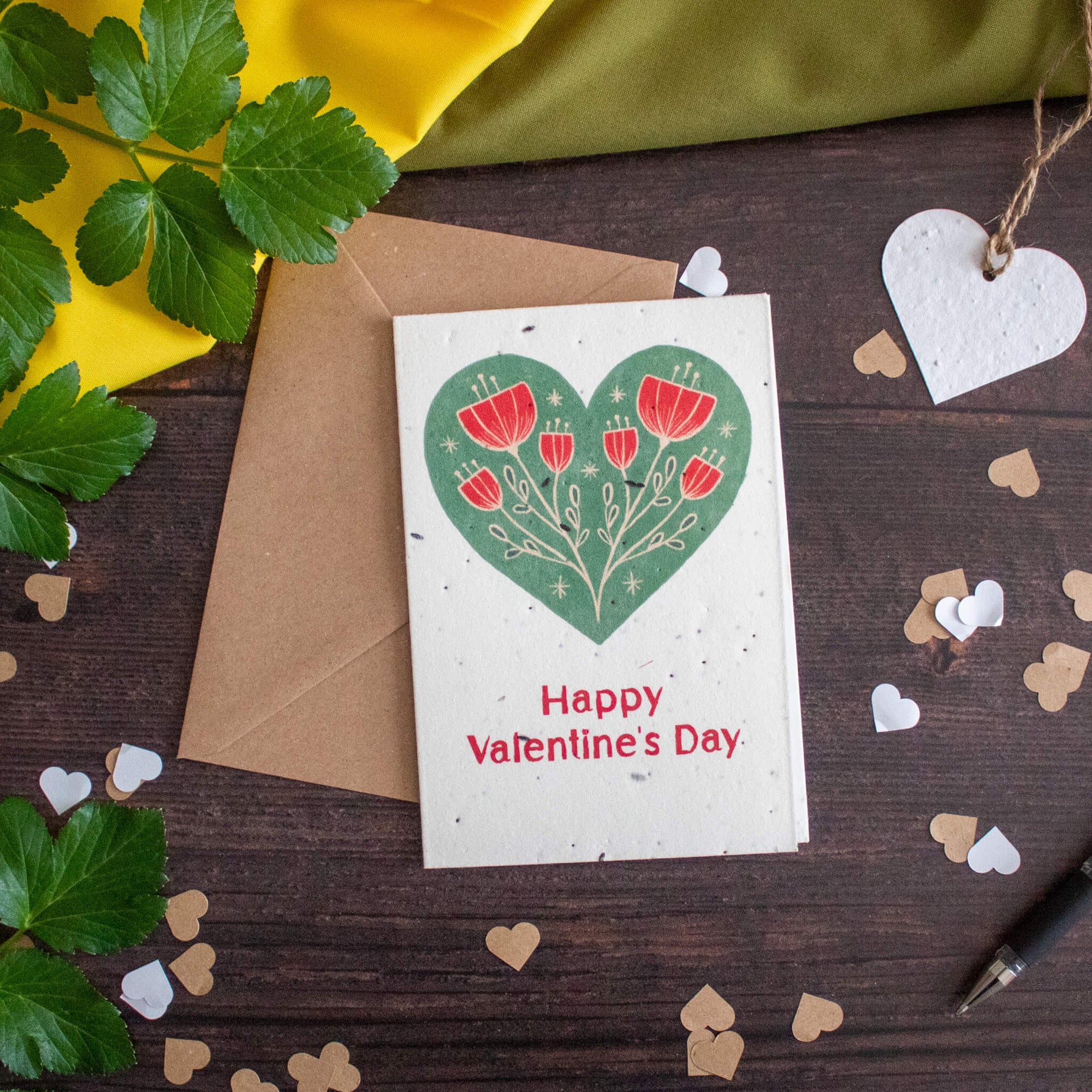 Plantable Valentine's Day Card - Rustic Heart | Greetings Card - The Naughty Shrew