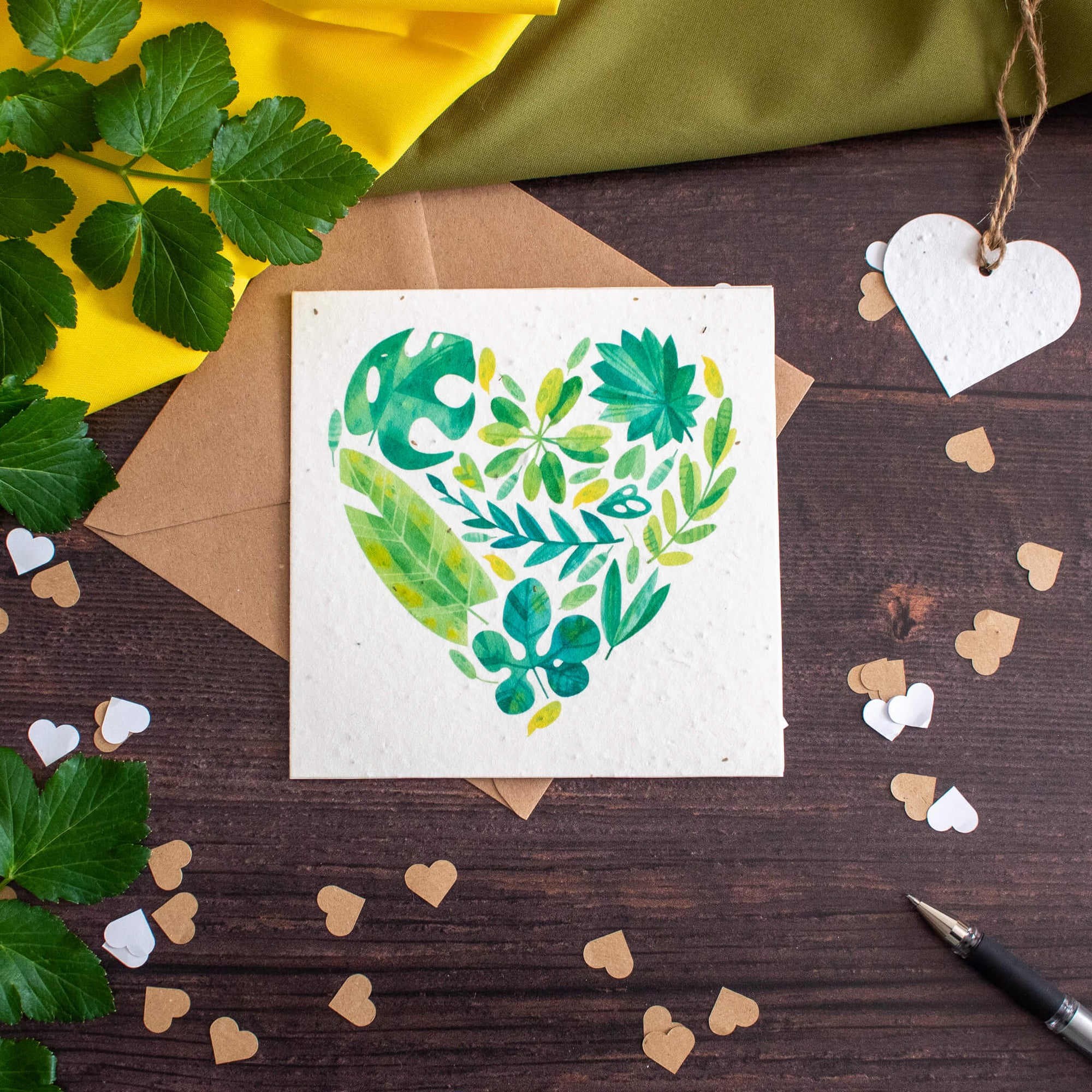 Plantable Valentine's Day Card - Green Leaf Heart | Greetings Card - The Naughty Shrew