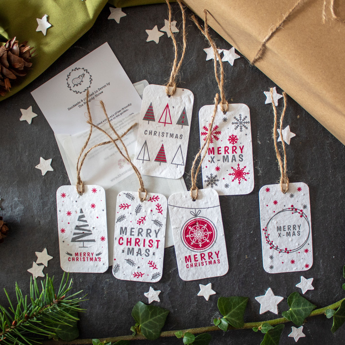 Plantable Gift Tags - Christmas Tags - Set Of 6 | Gift Tag - The Naughty Shrew