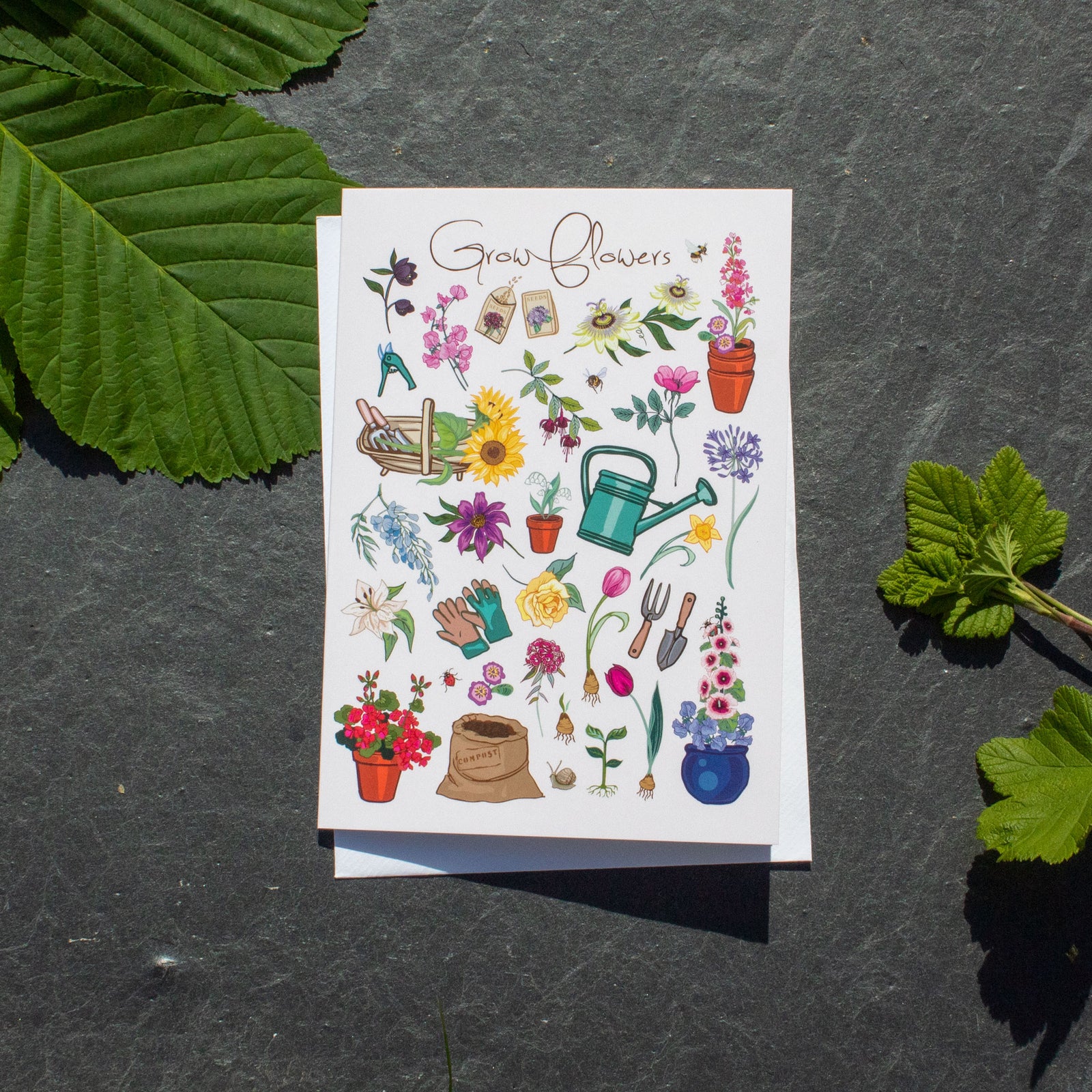 Greetings Card - Grow Flowers | Greetings Card - The Naughty Shrew