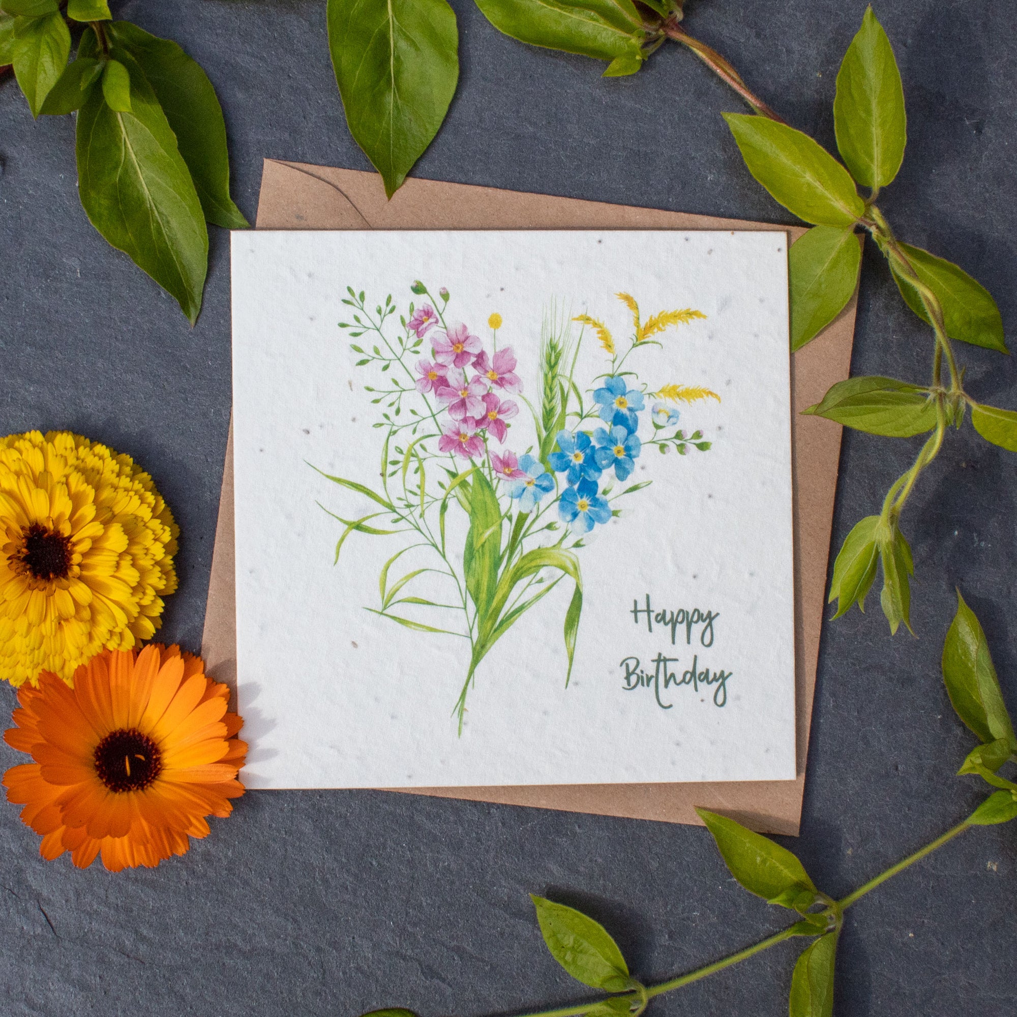 Plantable Birthday Day Card - Wildflower Bunch | Greetings Card - The Naughty Shrew