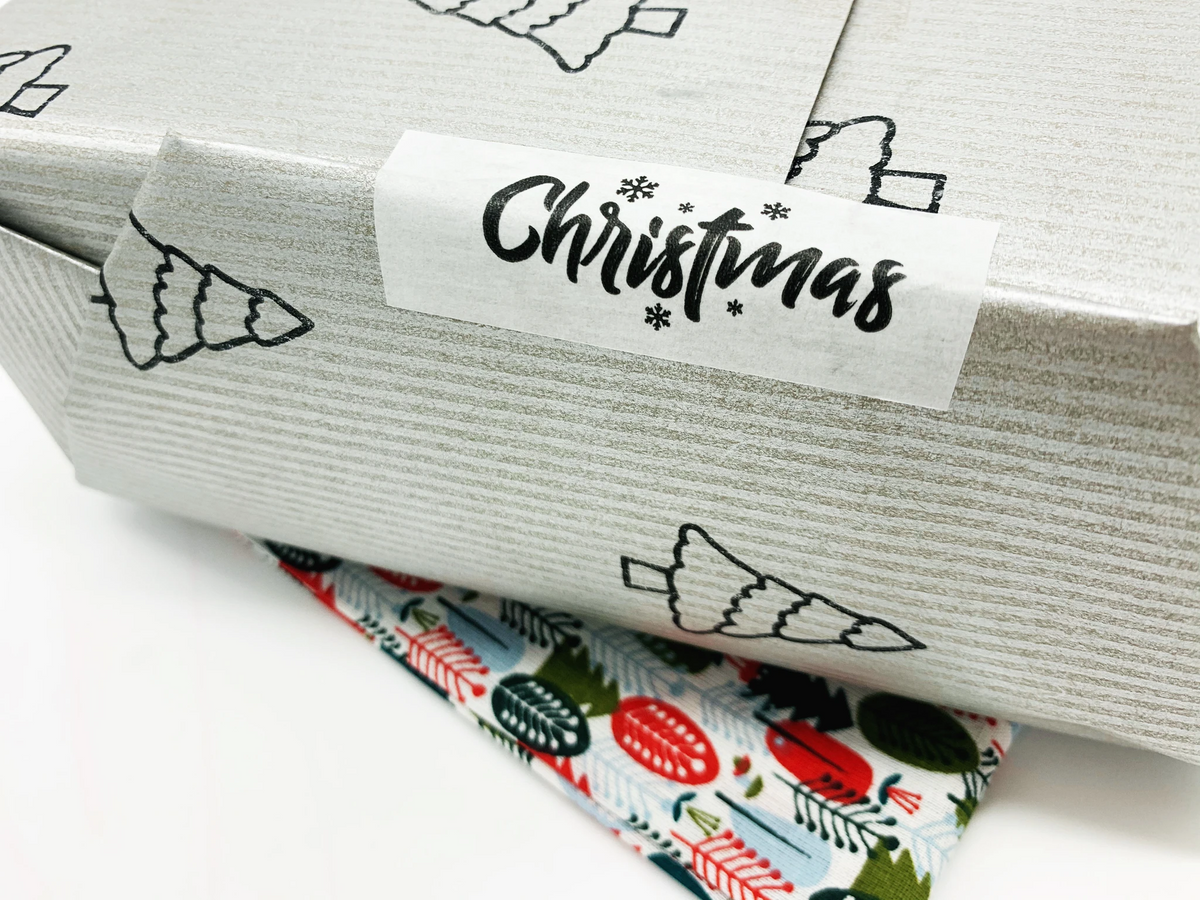 White Paper Tape - Christmas Design - 25mm x 66m | Tape - The Naughty Shrew
