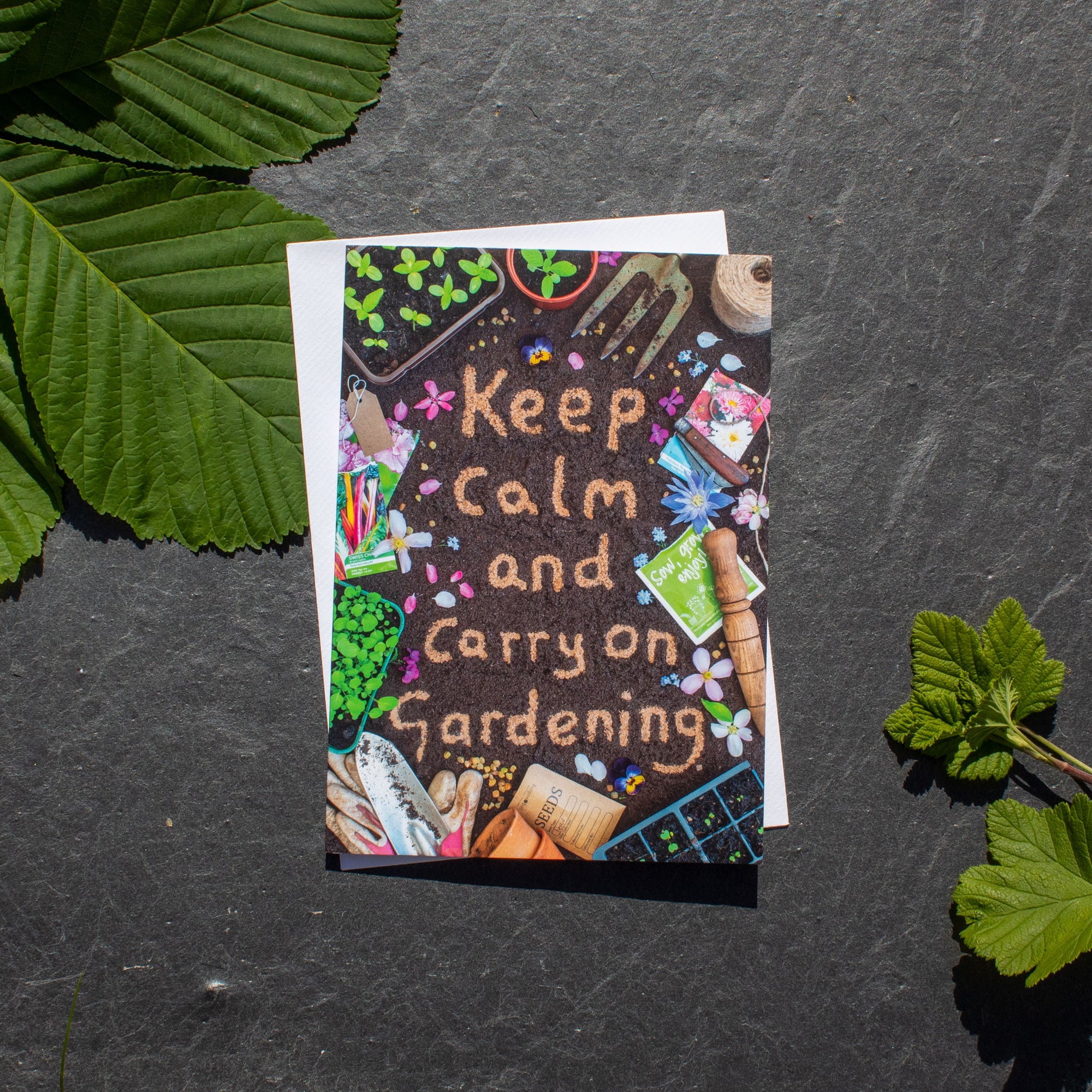 Greetings Card - Keep Calm And Carry On Gardening | Greetings Card - The Naughty Shrew