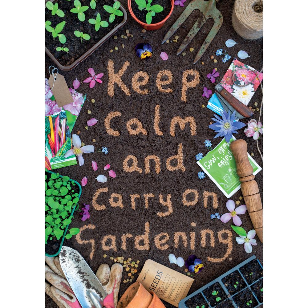 Greetings Card - Keep Calm And Carry On Gardening
