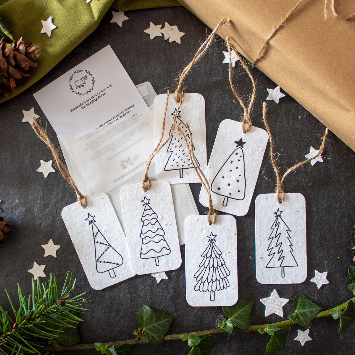 Plantable Gift Tags - Simple Christmas Trees - Set Of 6 | Gift Tag - The Naughty Shrew