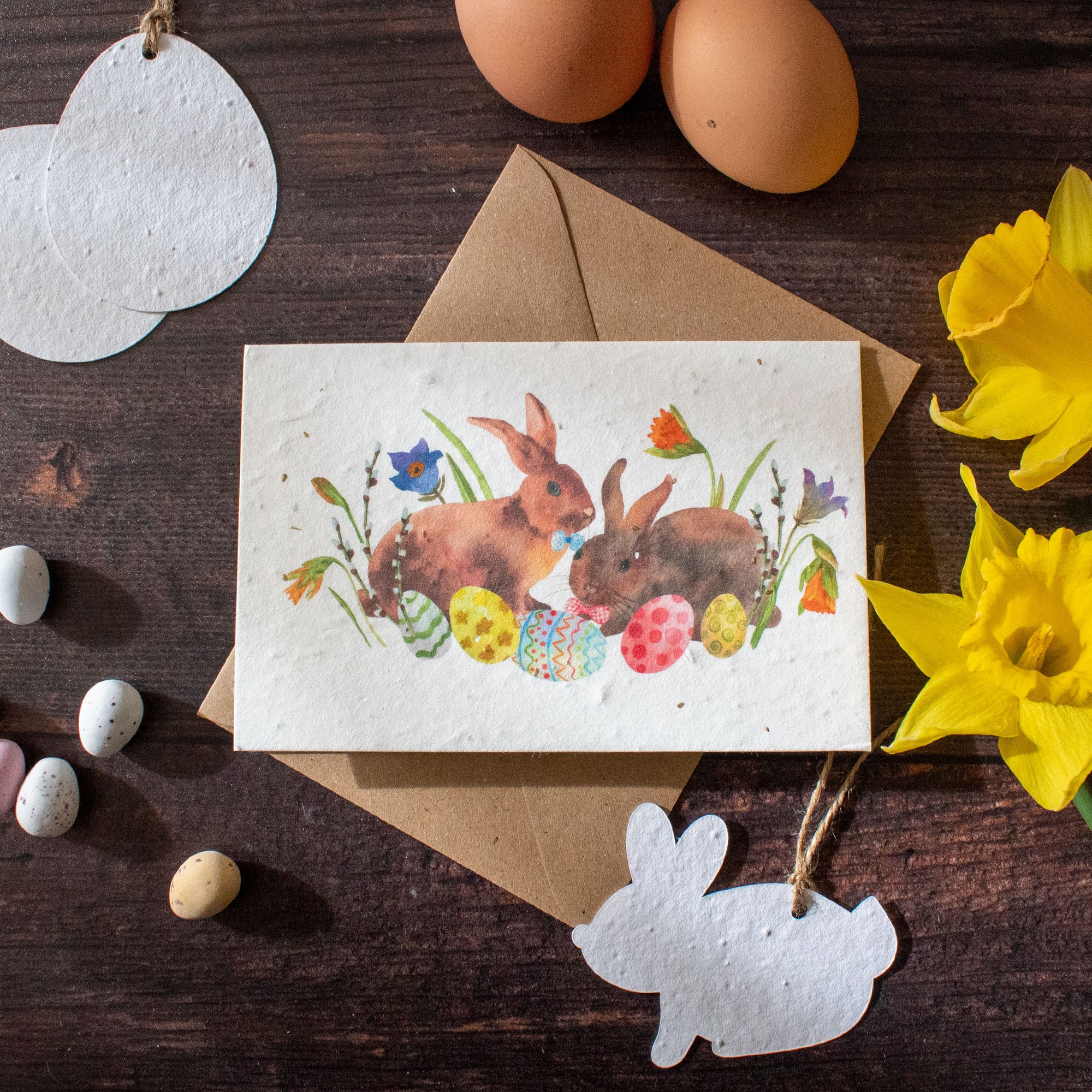 Plantable Easter Card - Easter Bunnies | Greetings Card - The Naughty Shrew