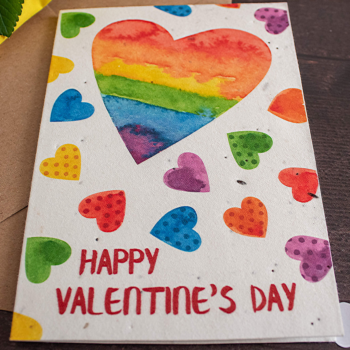Plantable Valentine&#39;s Day Card - Rainbow Heart | Greetings Card - The Naughty Shrew