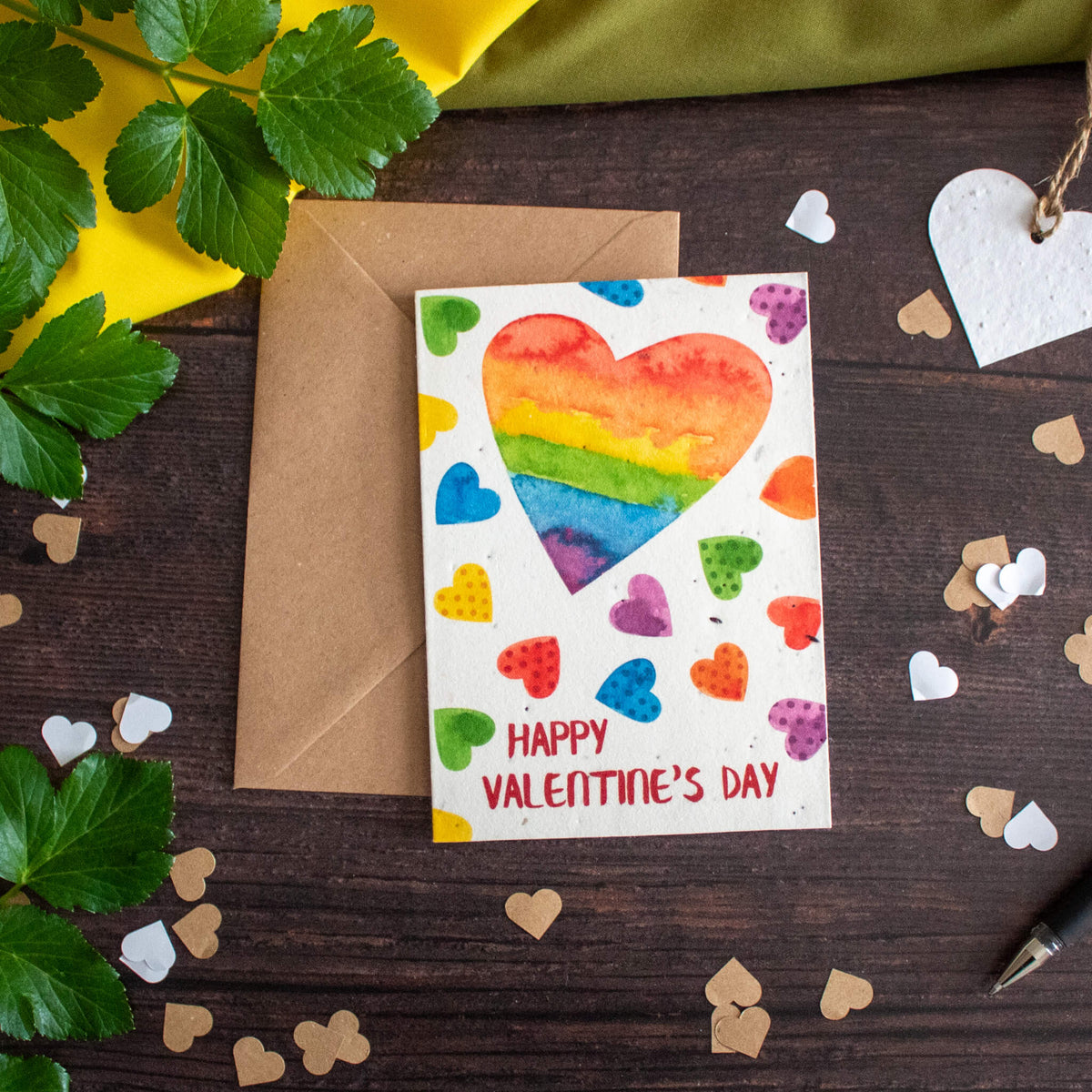 Plantable Valentine&#39;s Day Card - Rainbow Heart | Greetings Card - The Naughty Shrew