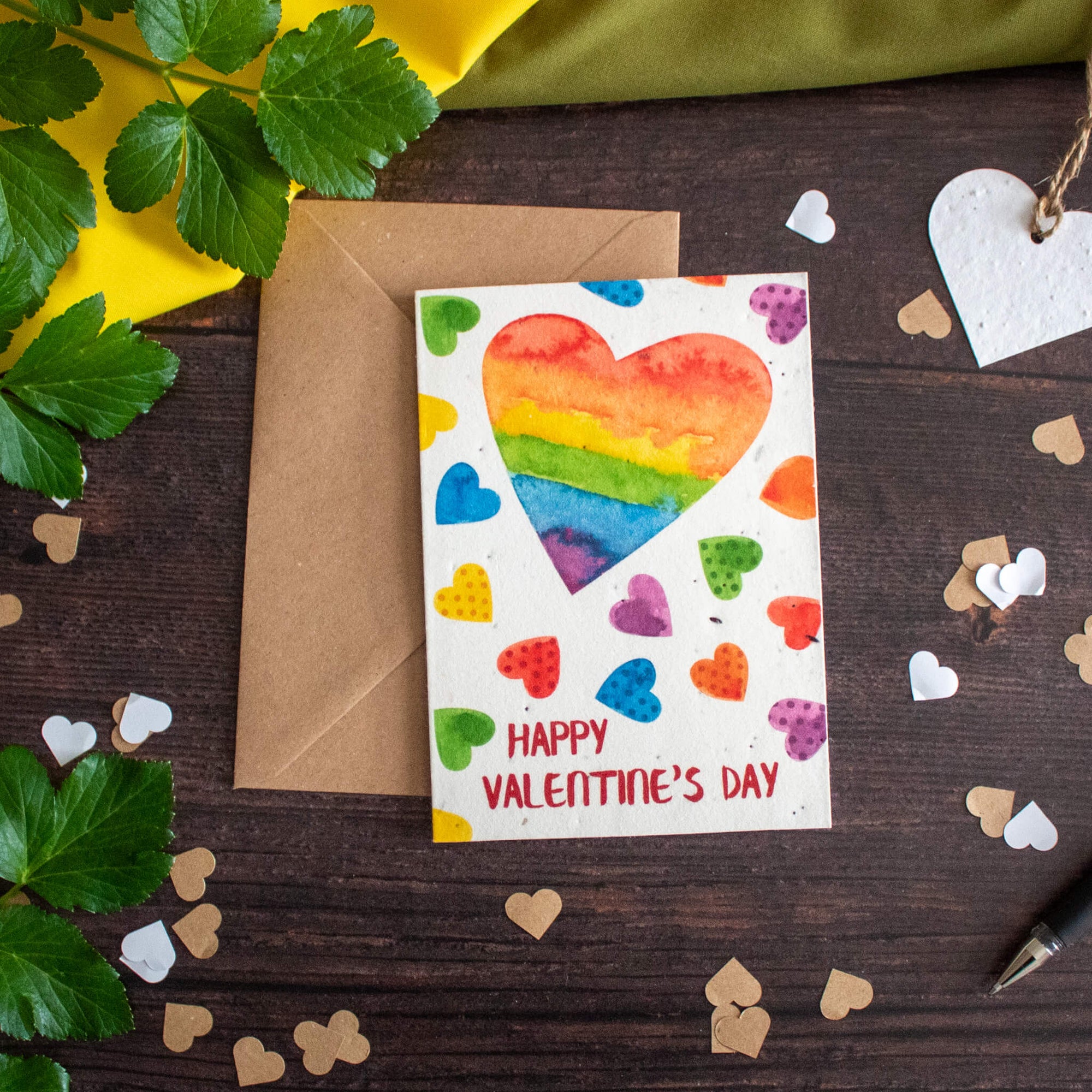Plantable Valentine's Day Card - Rainbow Heart | Greetings Card - The Naughty Shrew
