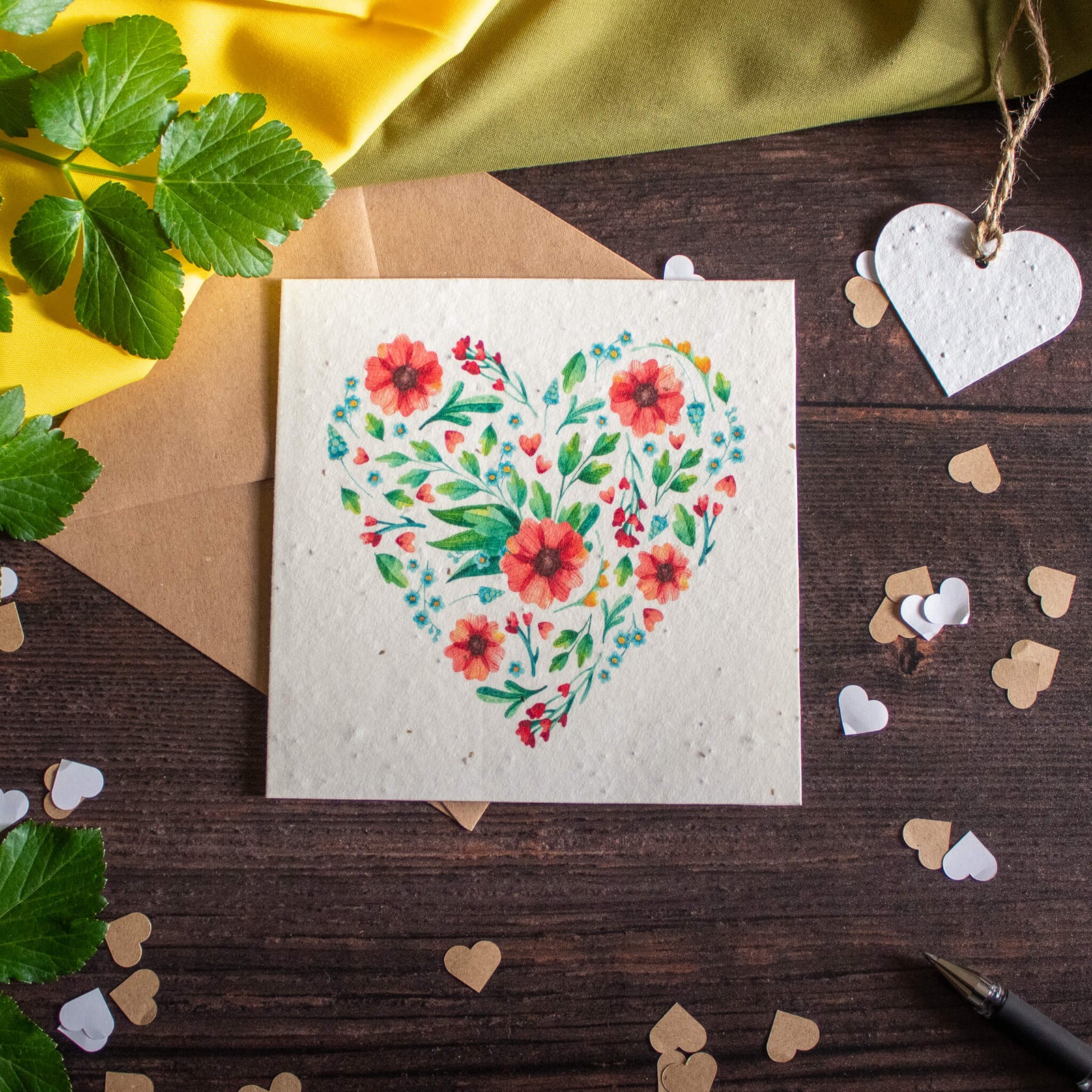 Plantable Valentine's Day Card - Flower Heart | Greetings Card - The Naughty Shrew
