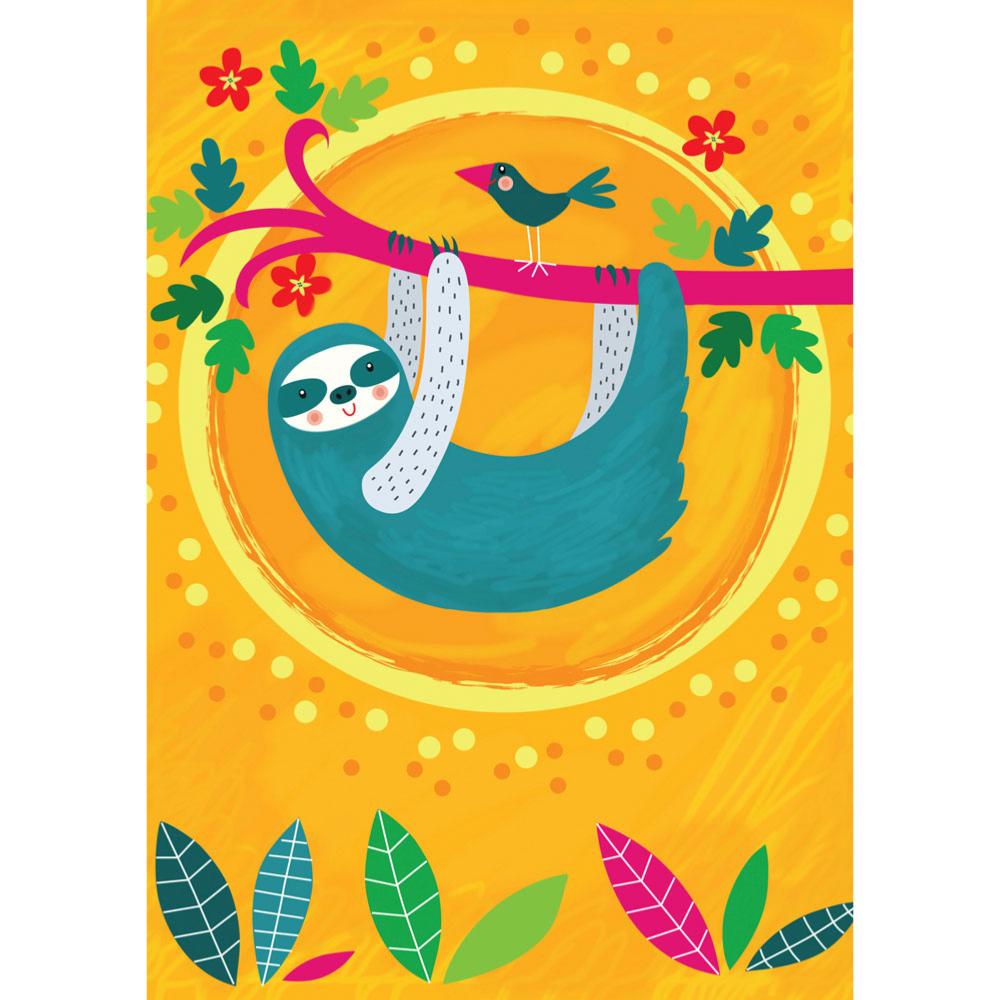 Greetings Card - Colourful Sloth