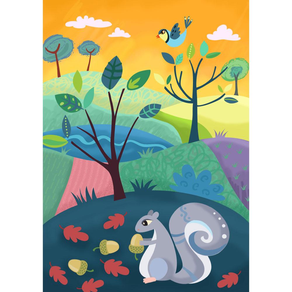 Greetings Card - Hungry Squirrel