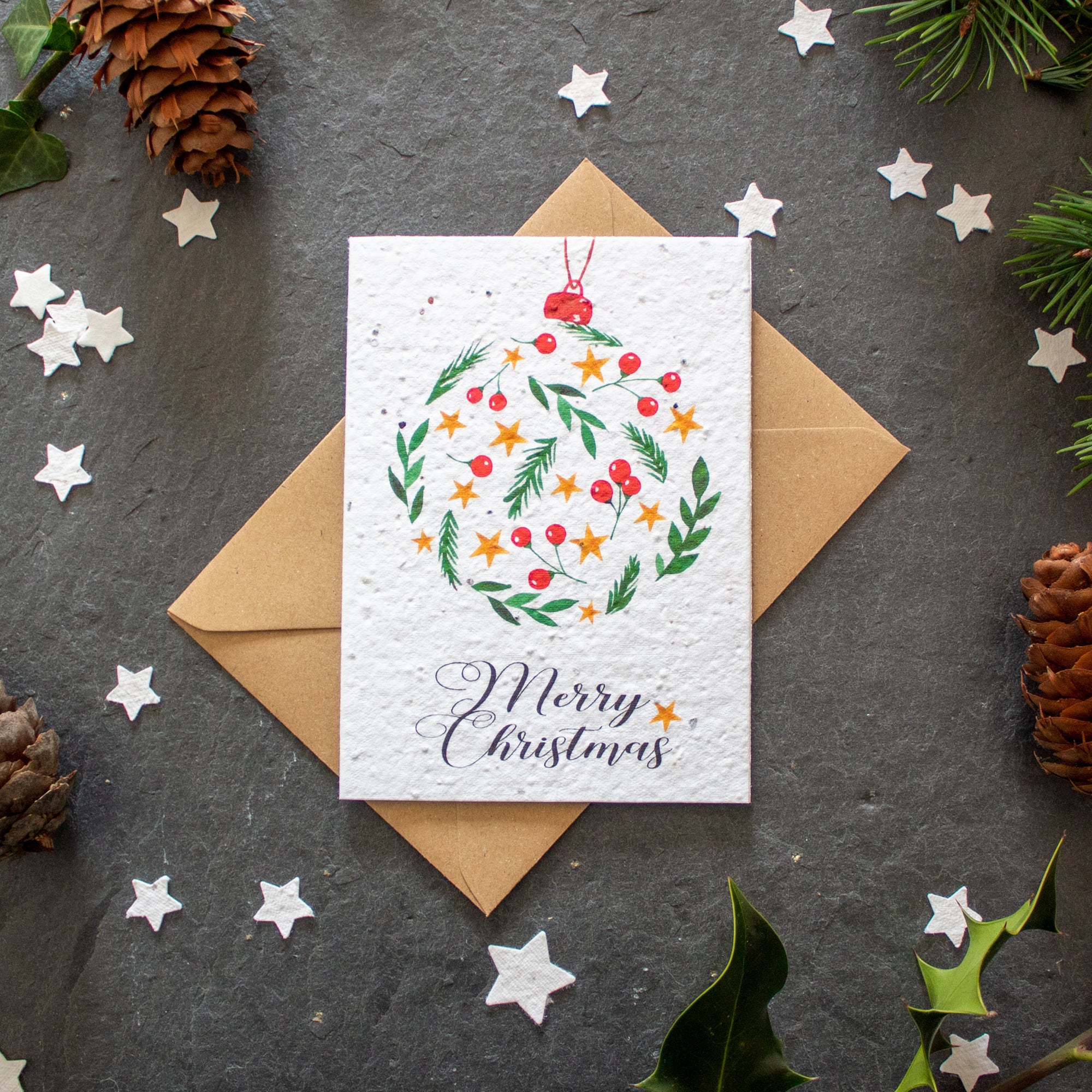 Plantable Christmas Card - Star Bauble | Greetings Card - The Naughty Shrew