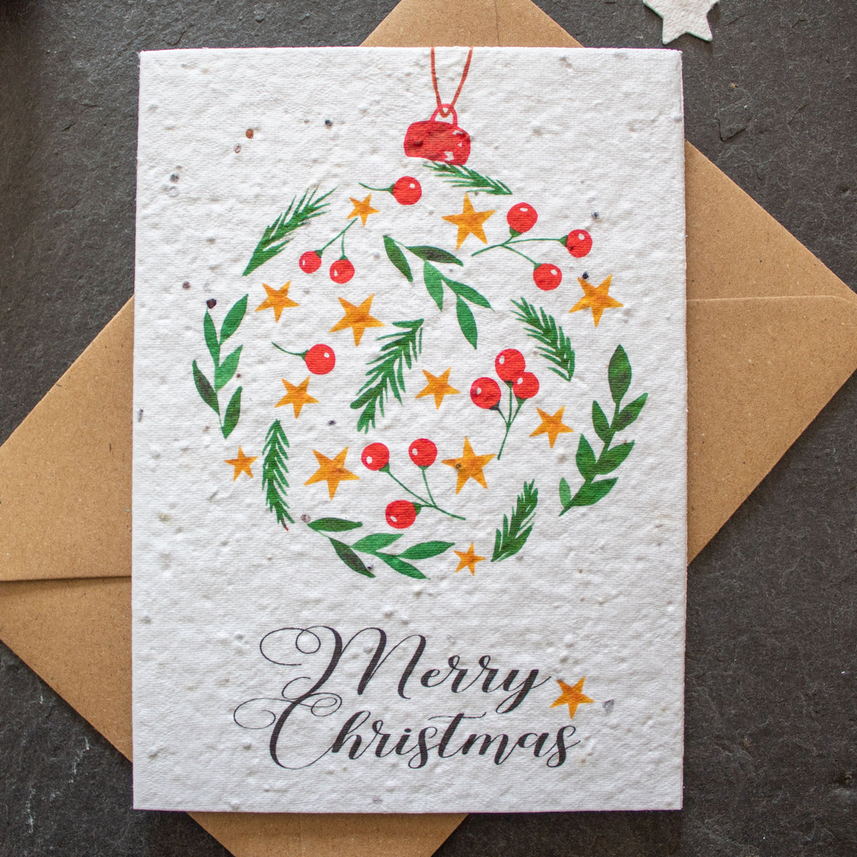 Plantable Christmas Card - Star Bauble | Greetings Card - The Naughty Shrew