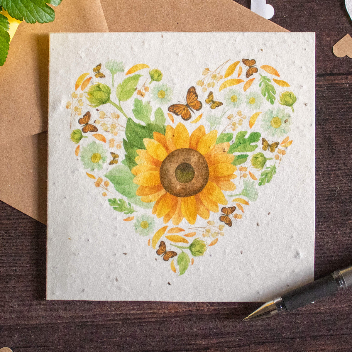 Plantable Valentine&#39;s Day Card - Sunflower Heart | Greetings Card - The Naughty Shrew