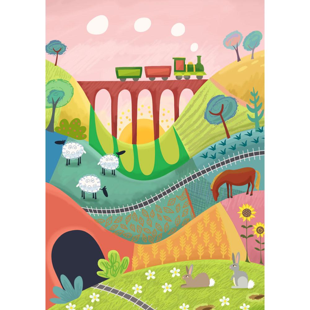 Greetings Card - Distant Train